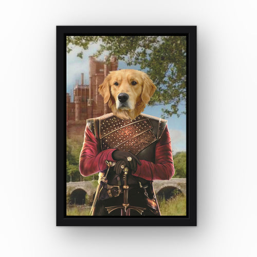 The Dragon Prince (Castle 1) custom pet canvas in a black floating frame