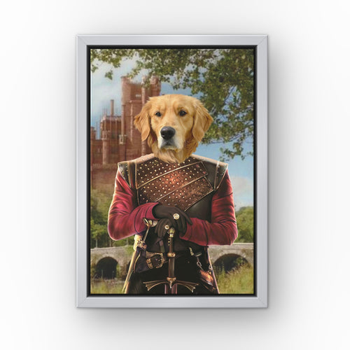 The Dragon Prince (Castle 1) custom pet canvas in a silver floating frame