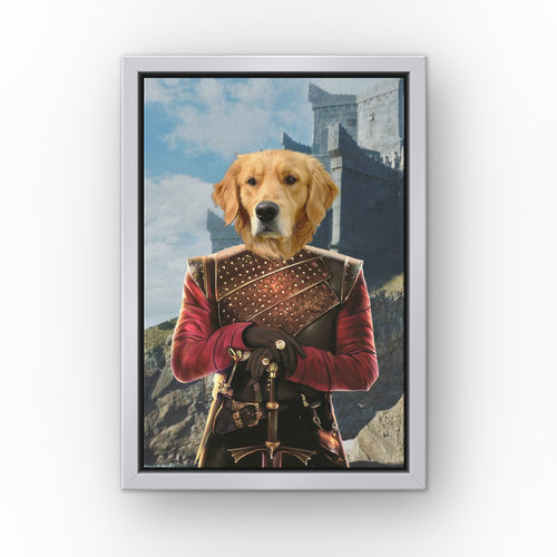 The Dragon Prince (Castle 2) custom pet canvas in a silver floating frame