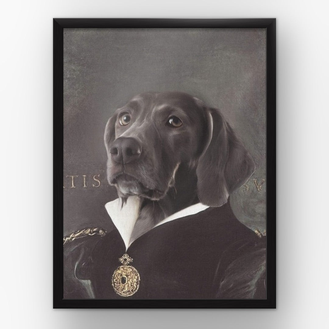 The Duchess custom pet poster in a black frame