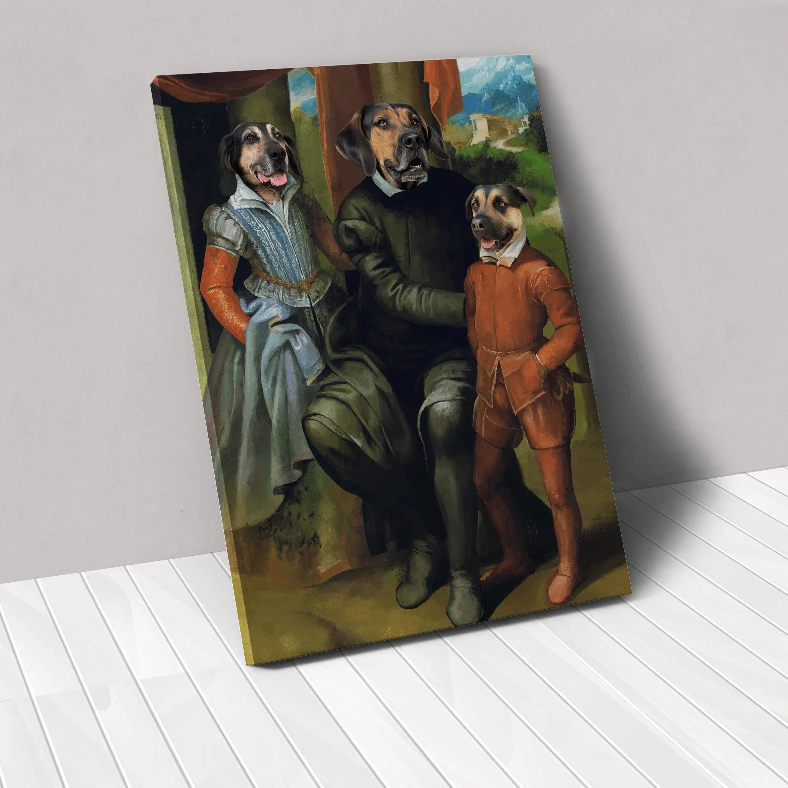 Crown and Paw - Canvas The Family of Three - Custom Pet Canvas