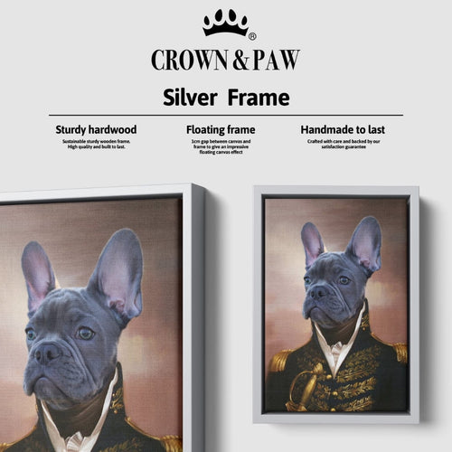 Crown and Paw - Canvas The General - Custom Pet Canvas 8" x 10" / Silver