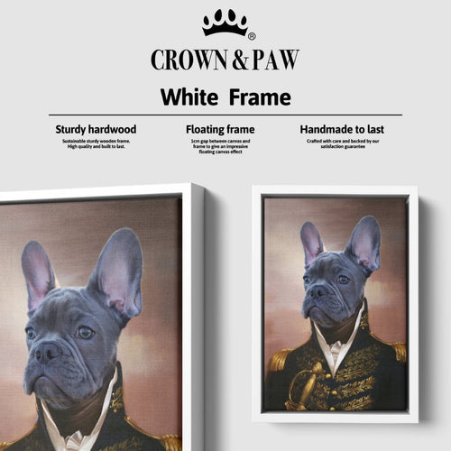 Crown and Paw - Canvas The General - Custom Pet Canvas 8" x 10" / White