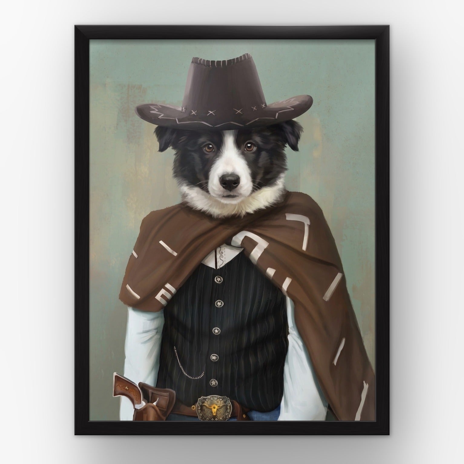 The Lone Ranger custom pet poster in a black frame