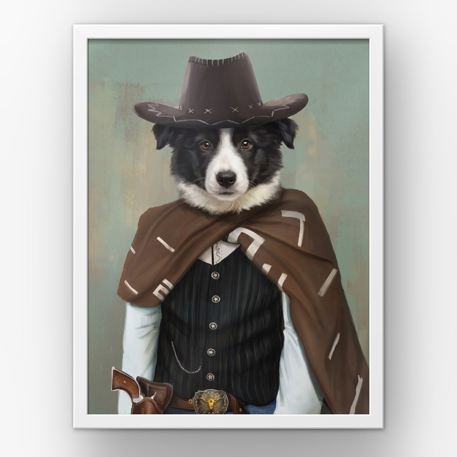 The Lone Ranger custom pet poster in a white frame