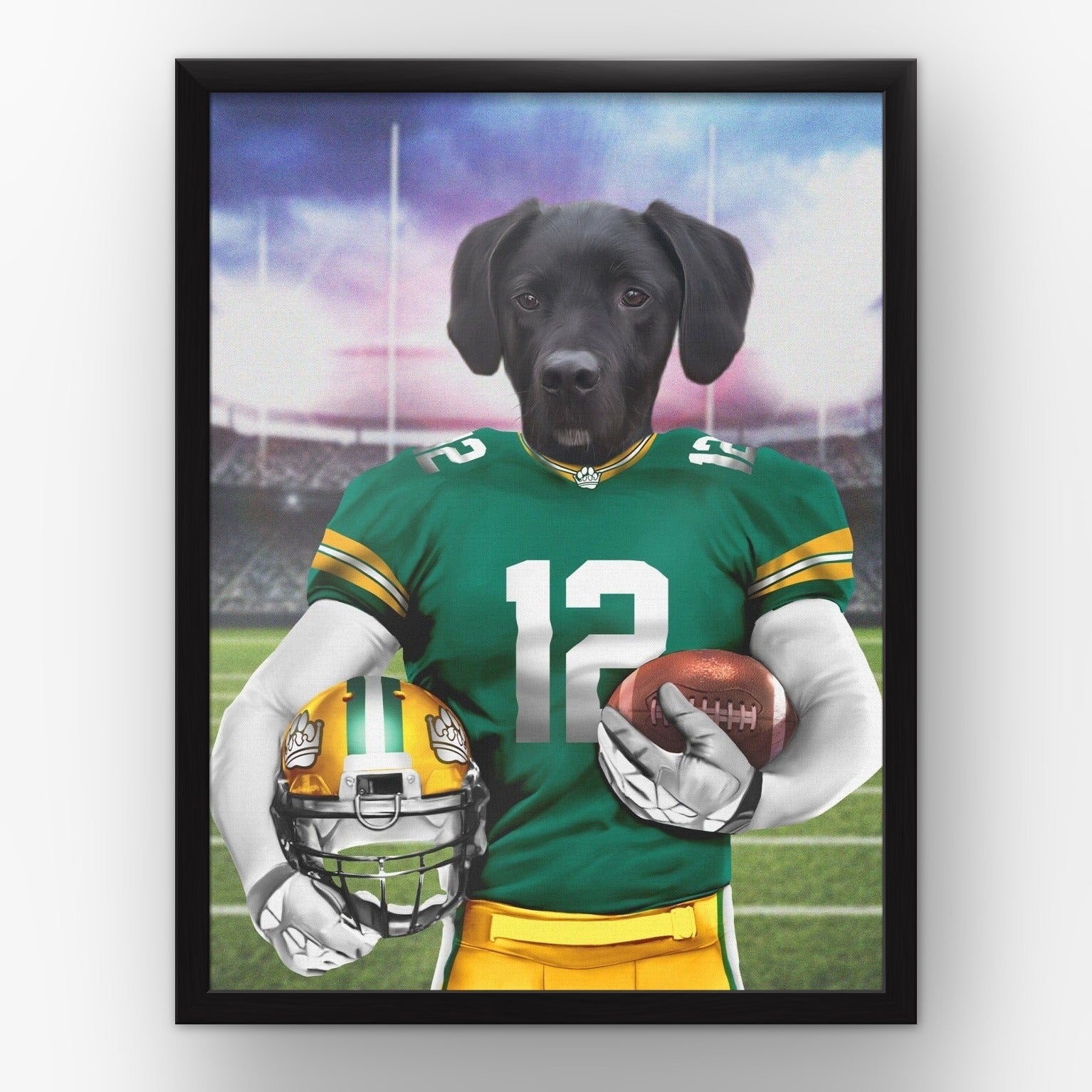 The Pawckers custom pet poster in a black frame