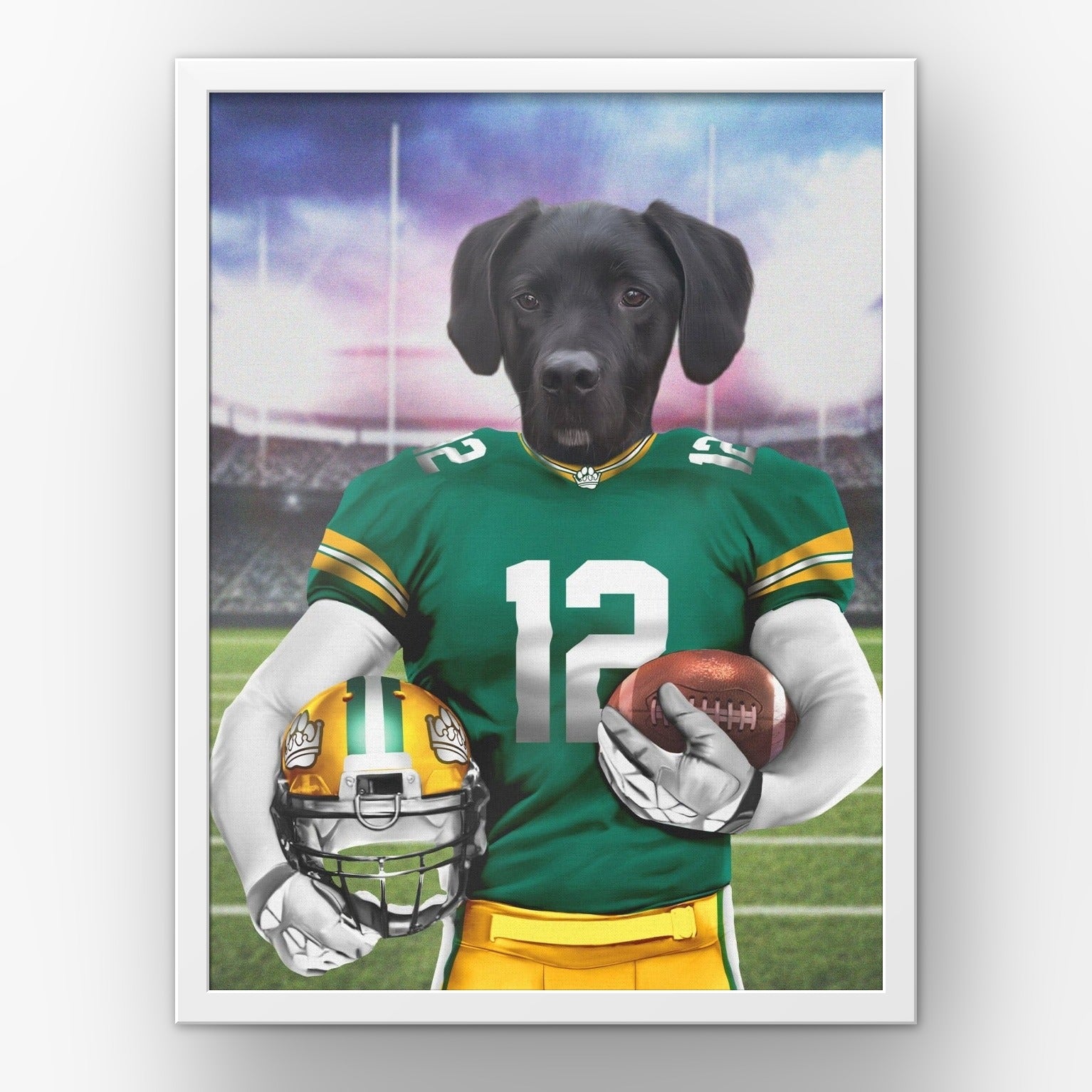 The Pawckers custom pet poster in a white frame