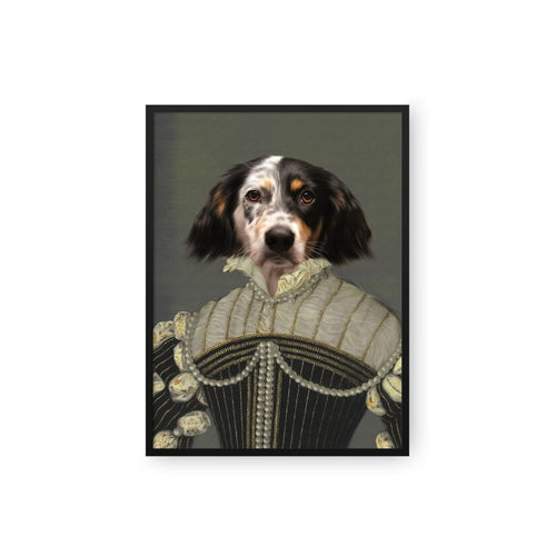 Crown and Paw - Poster The Pearled Lady - Custom Pet Poster 8.3" x 11.7" / Black