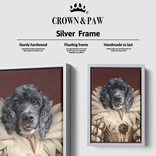 Crown and Paw - Canvas The Queen - Custom Pet Canvas 8" x 10" / Silver
