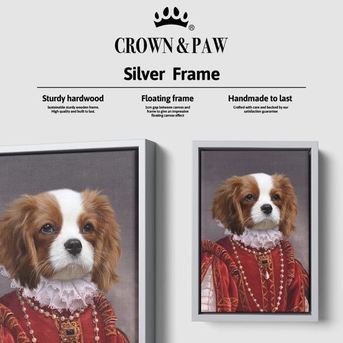 Crown and Paw - Canvas The Queen of Roses - Custom Pet Canvas 8" x 10" / Silver