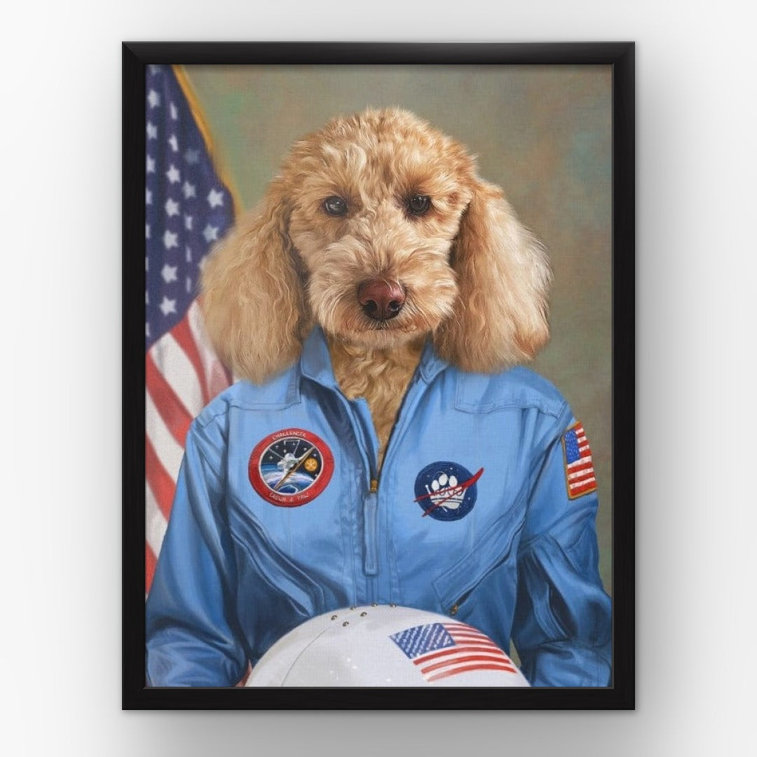 The Sally custom pet poster in a black frame