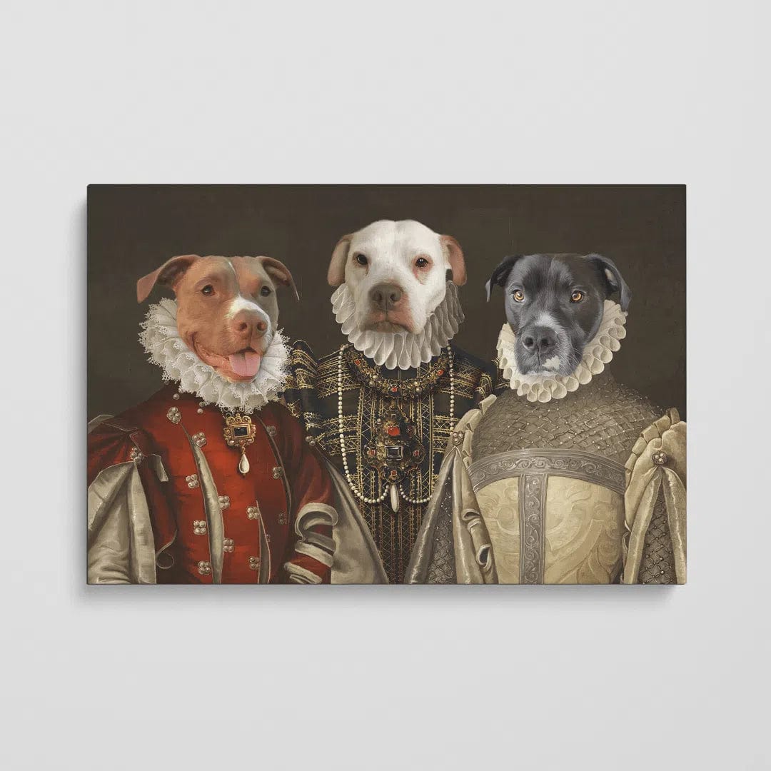 Crown and Paw - Canvas The Three Queens - Custom Pet Canvas