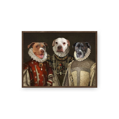 Crown and Paw - Poster The Three Queens - Custom Pet Poster 8.3" x 11.7" / Walnut
