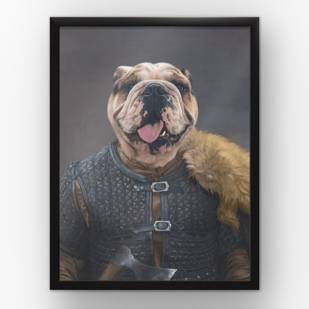 The Viking Leader custom pet poster in a black frame