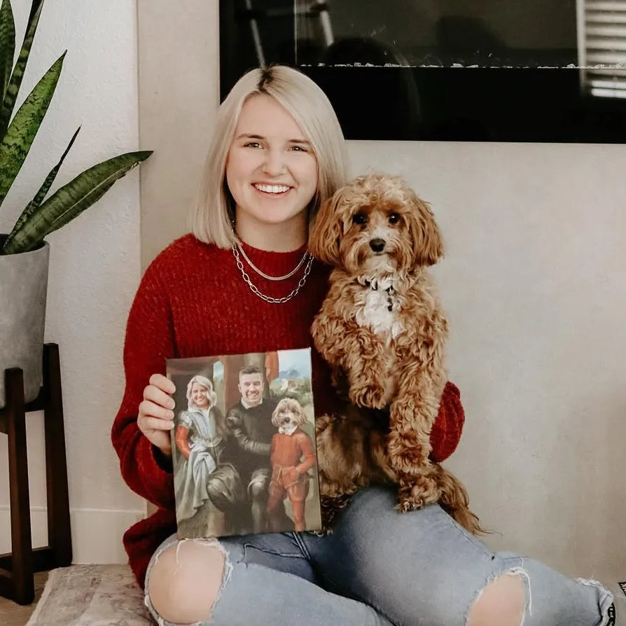 The Family of Three - Custom Pet Canvas