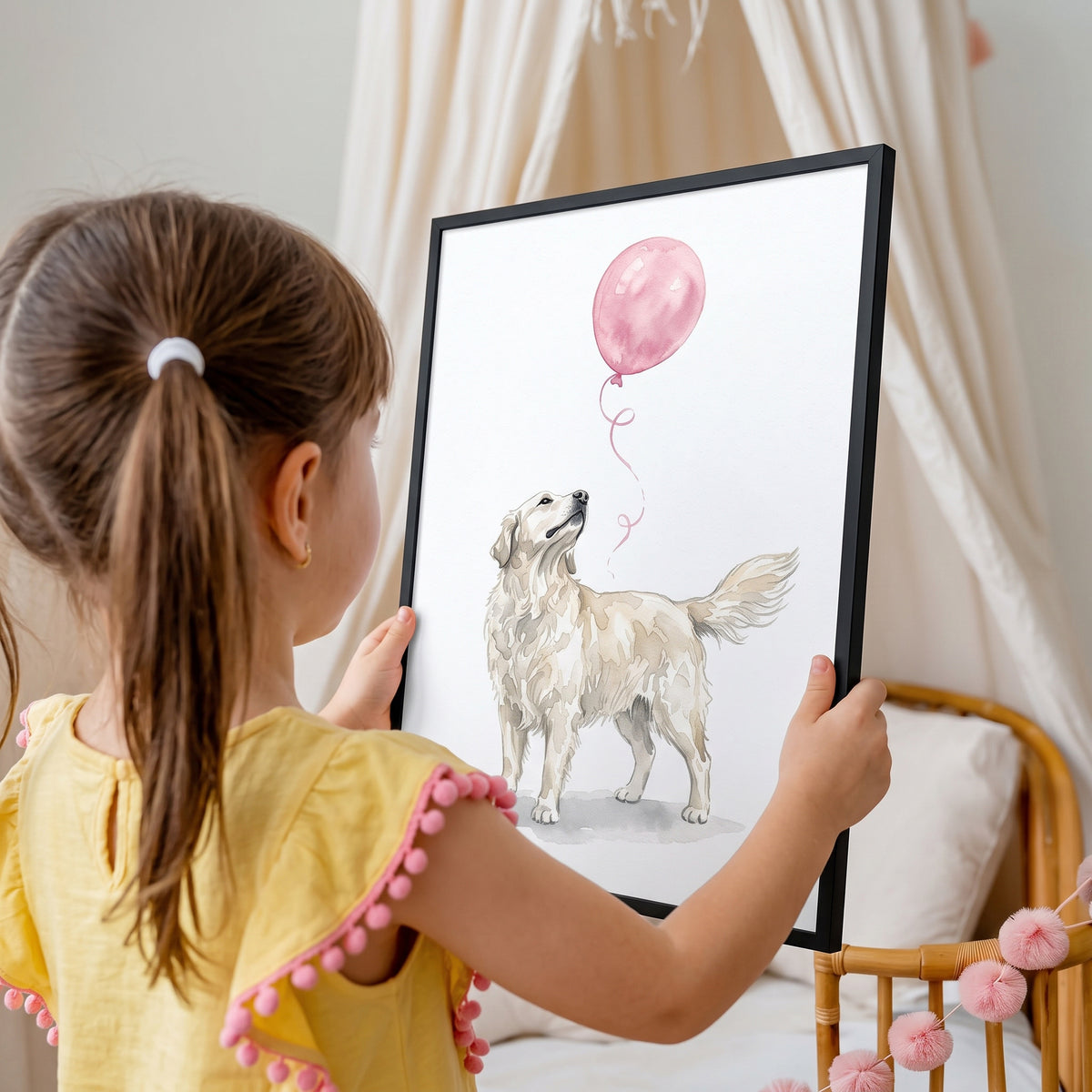 Watercolor Balloon Pet Portrait