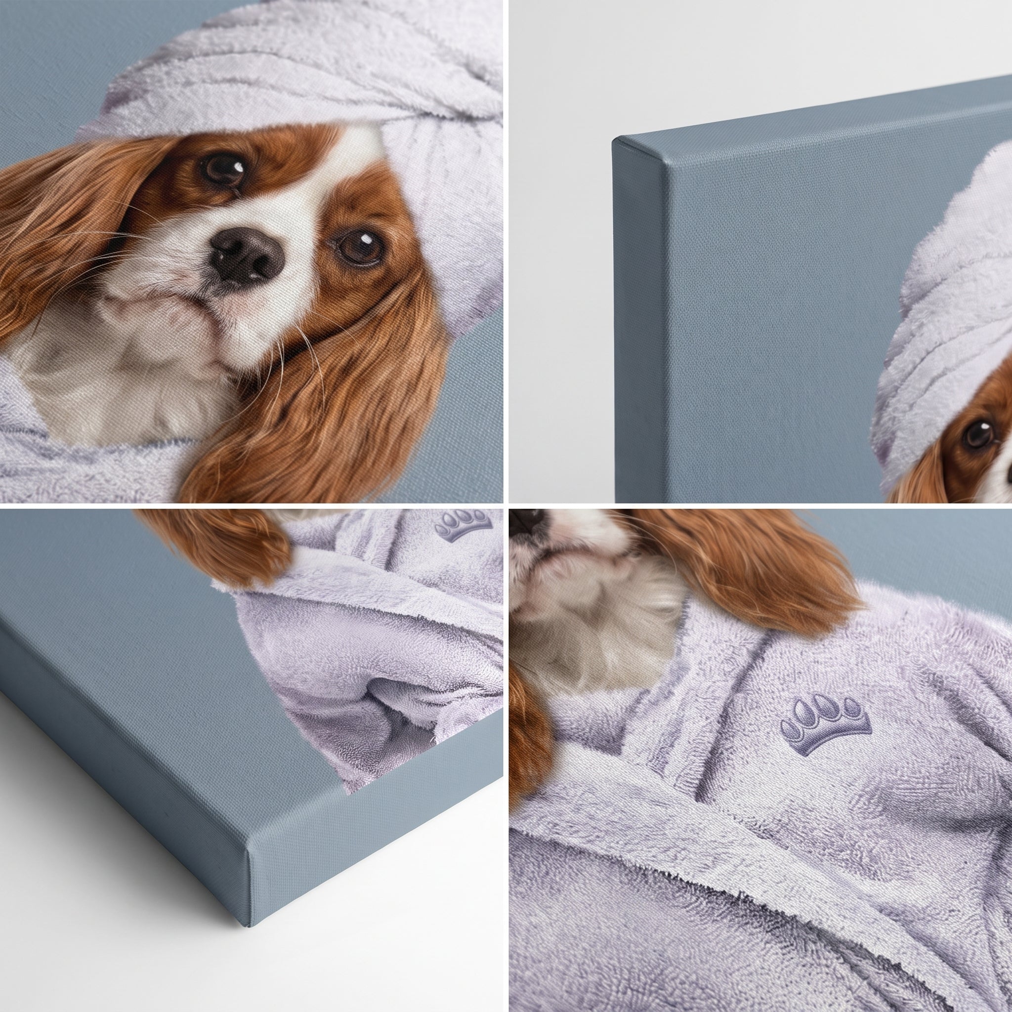 Close-up details of the Spa Day Pet Portrait