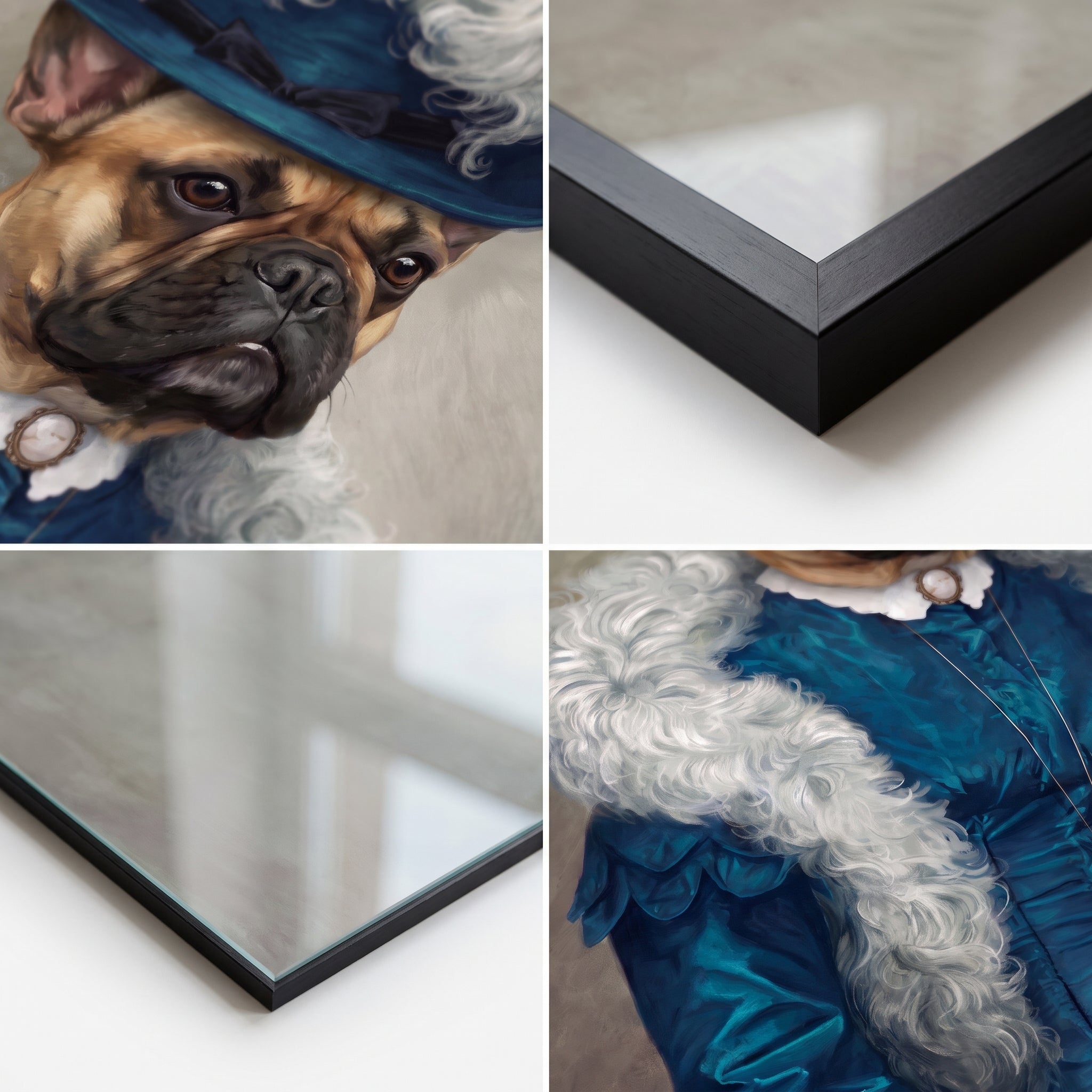 Close-up details of The Boa Lady custom pet poster