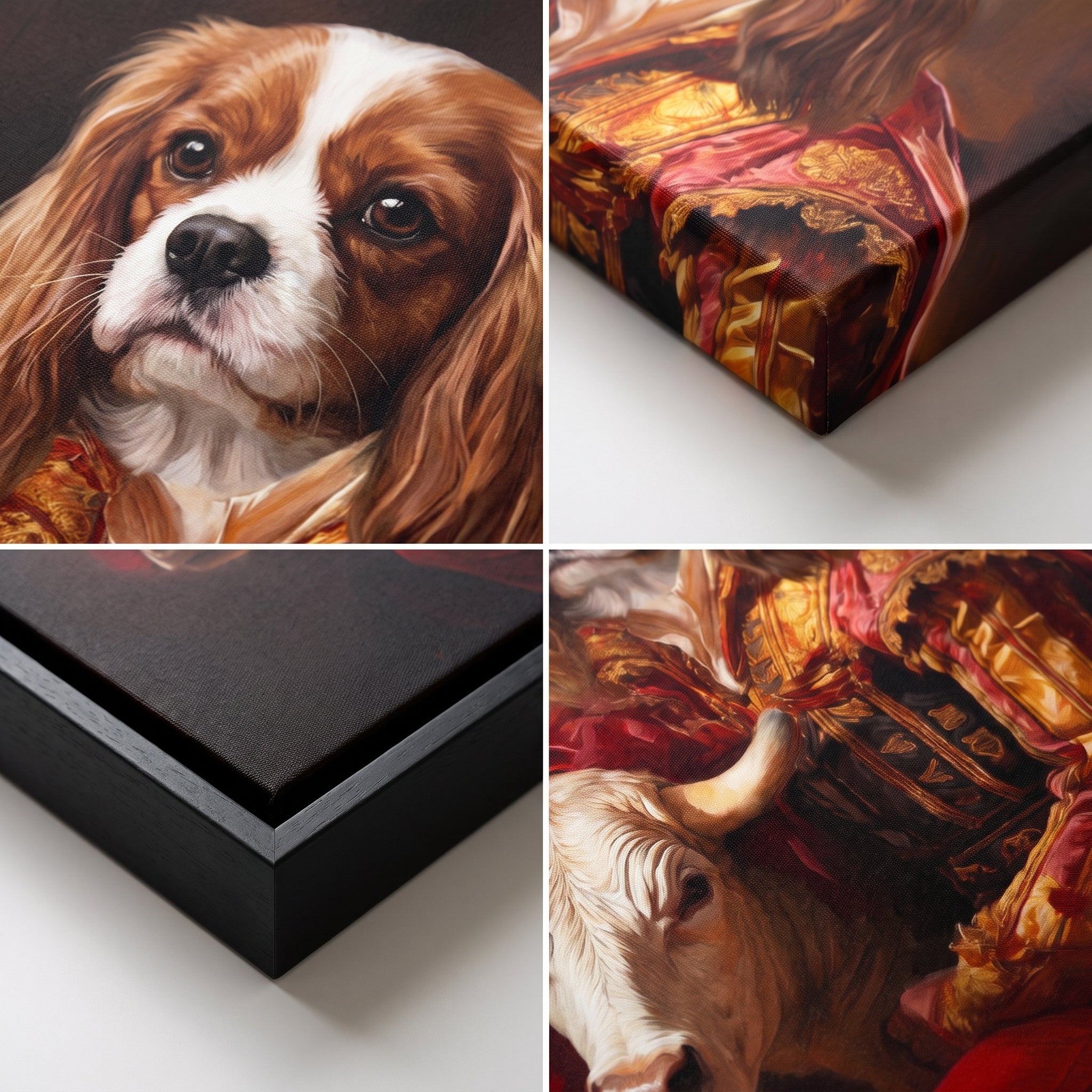 Close-up details of The Bull Fighter custom pet canvas