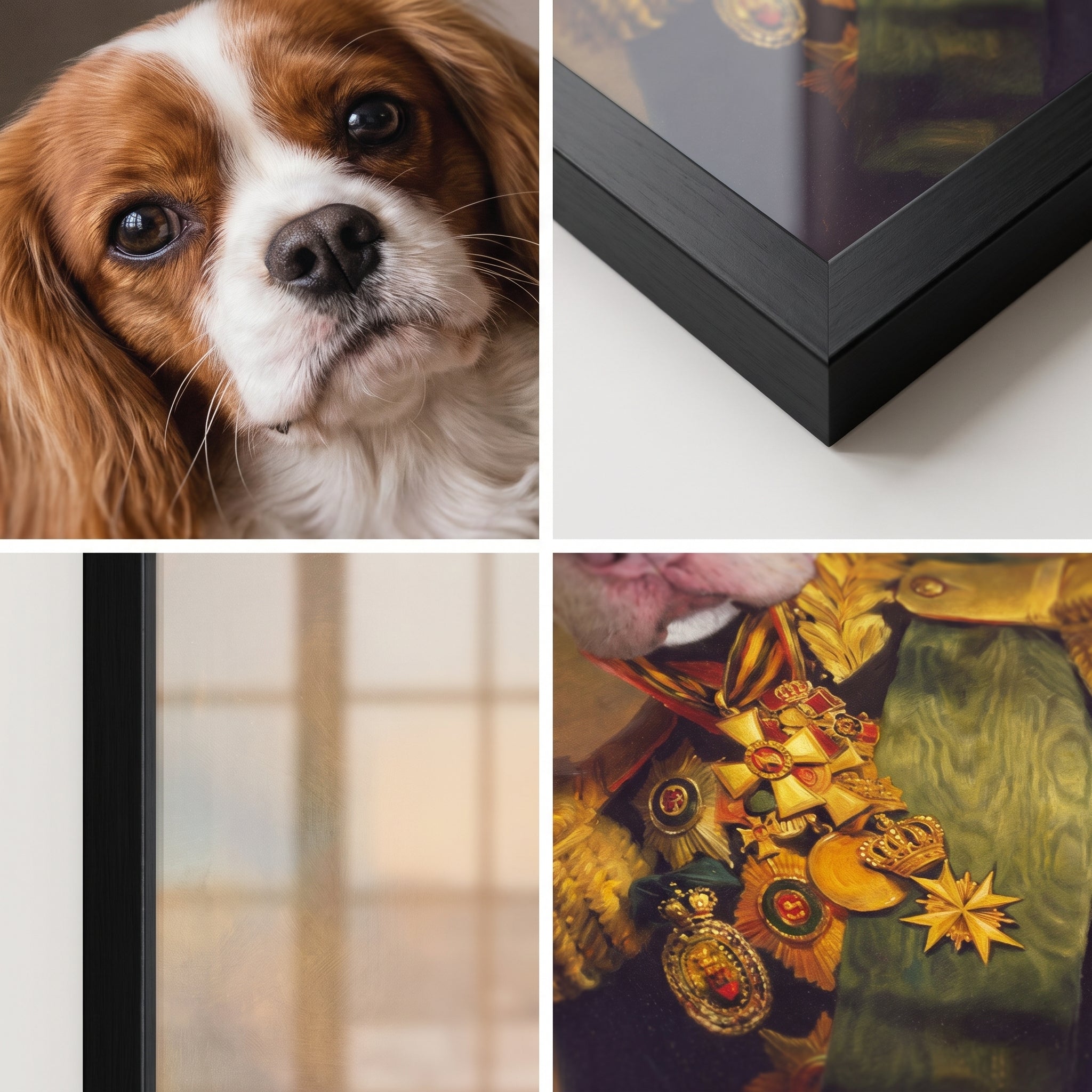 Close-up details of The Colonel custom pet poster