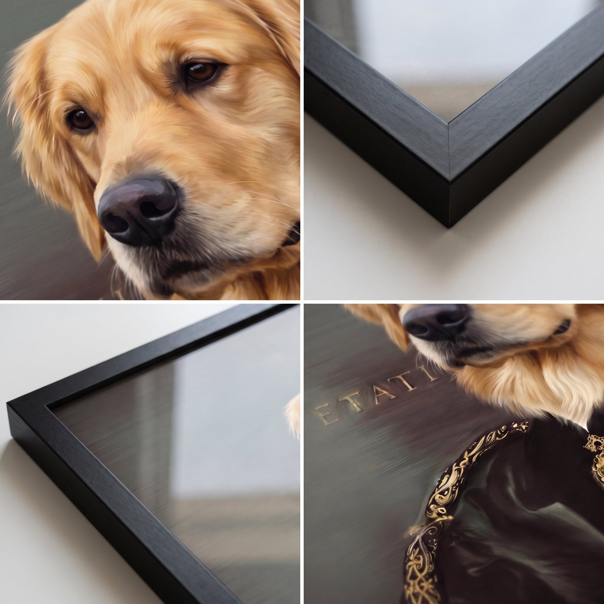 Close-up details of The Duchess custom pet poster