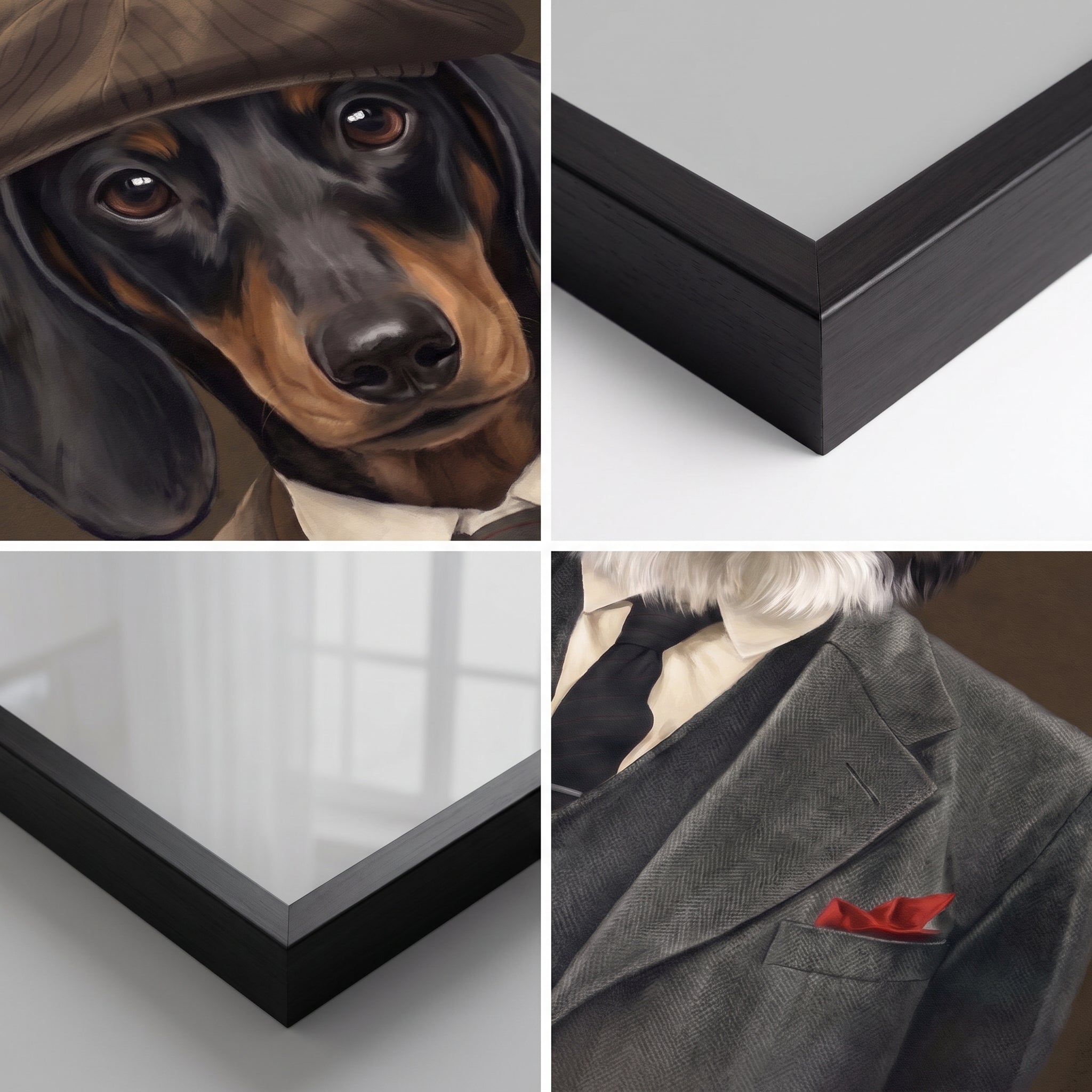 Close-up details of The Gangster Brothers custom pet poster