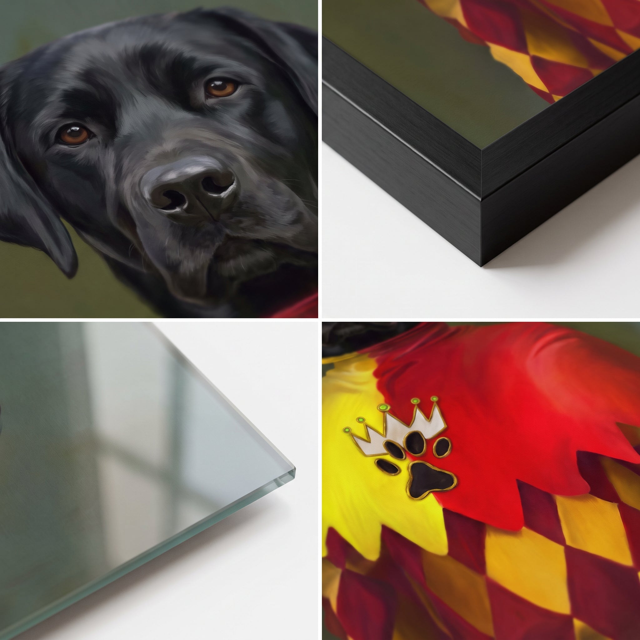 Close-up details of The Jester custom pet poster