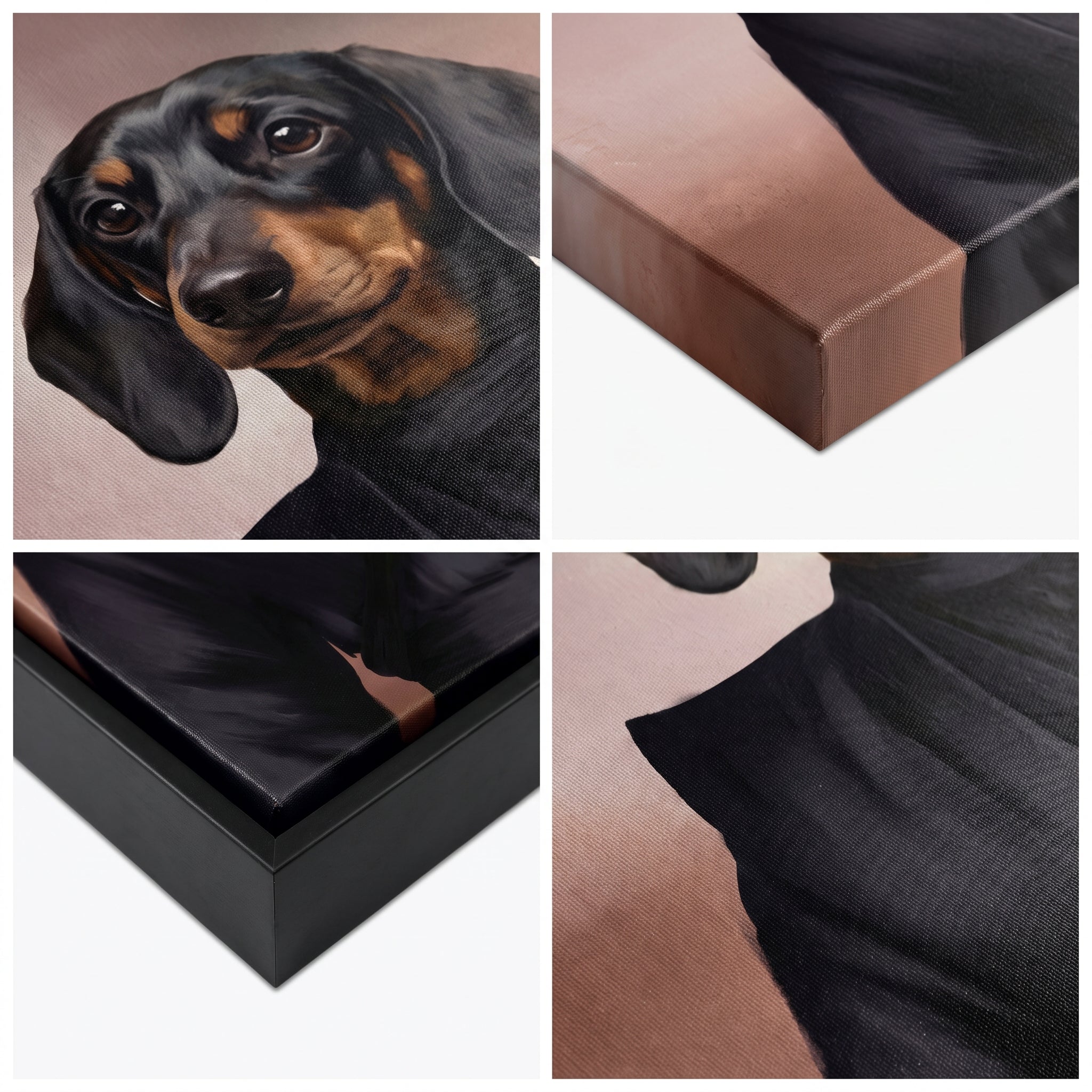 Close-up details of The Ninja custom pet canvas