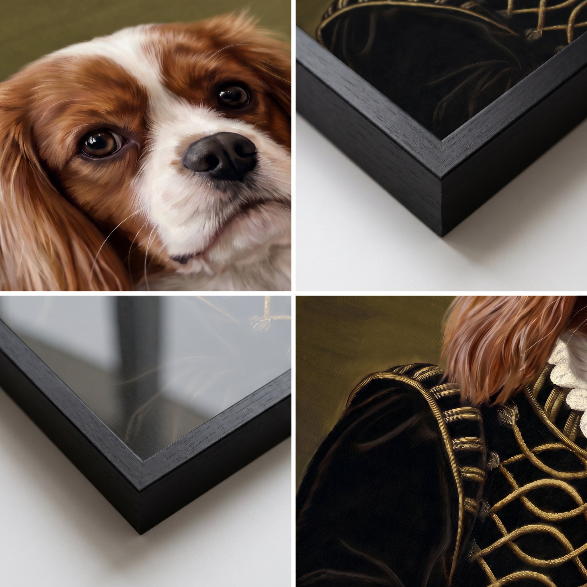 Close-up details of The Noble custom pet poster