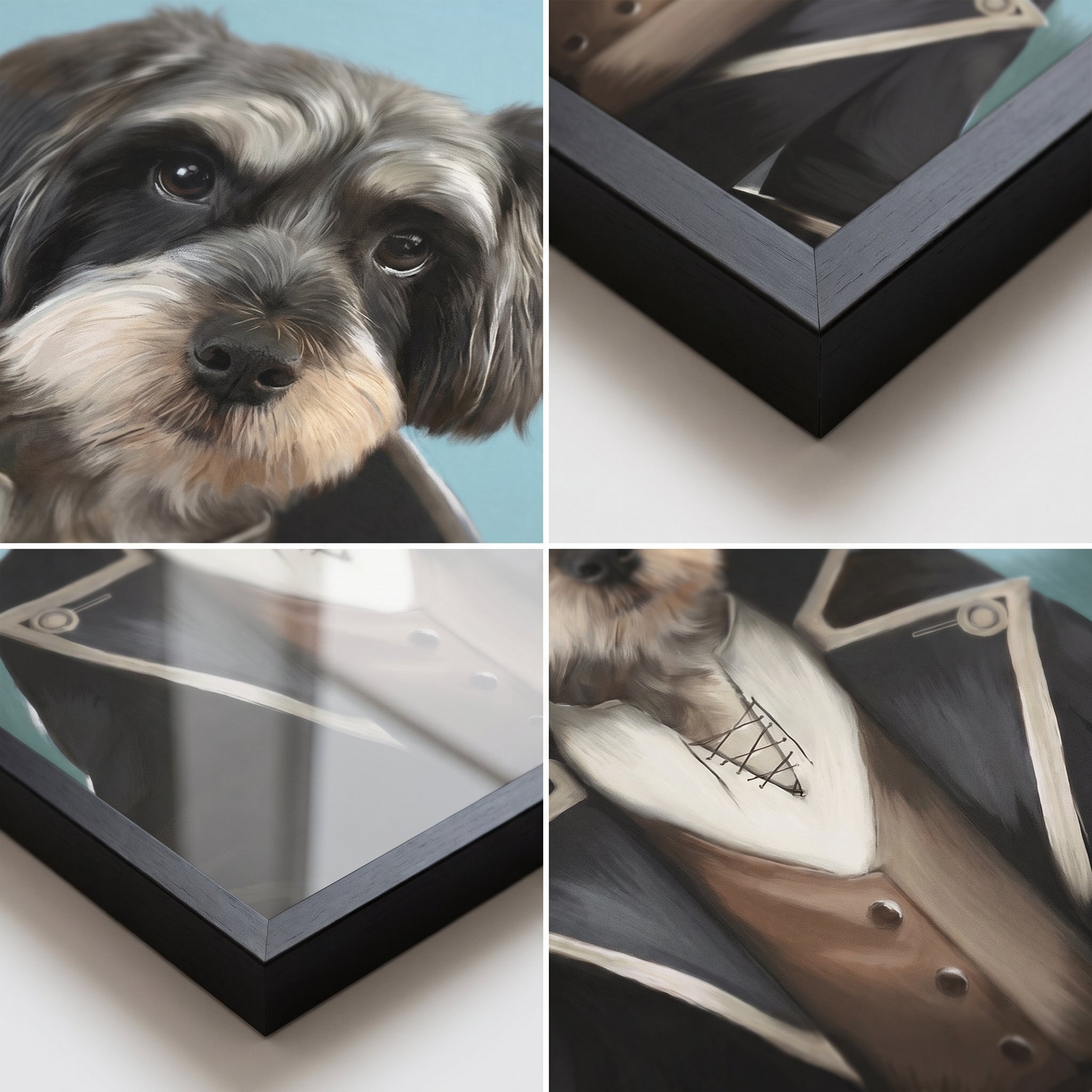 Close-up details of The Pirate custom pet poster