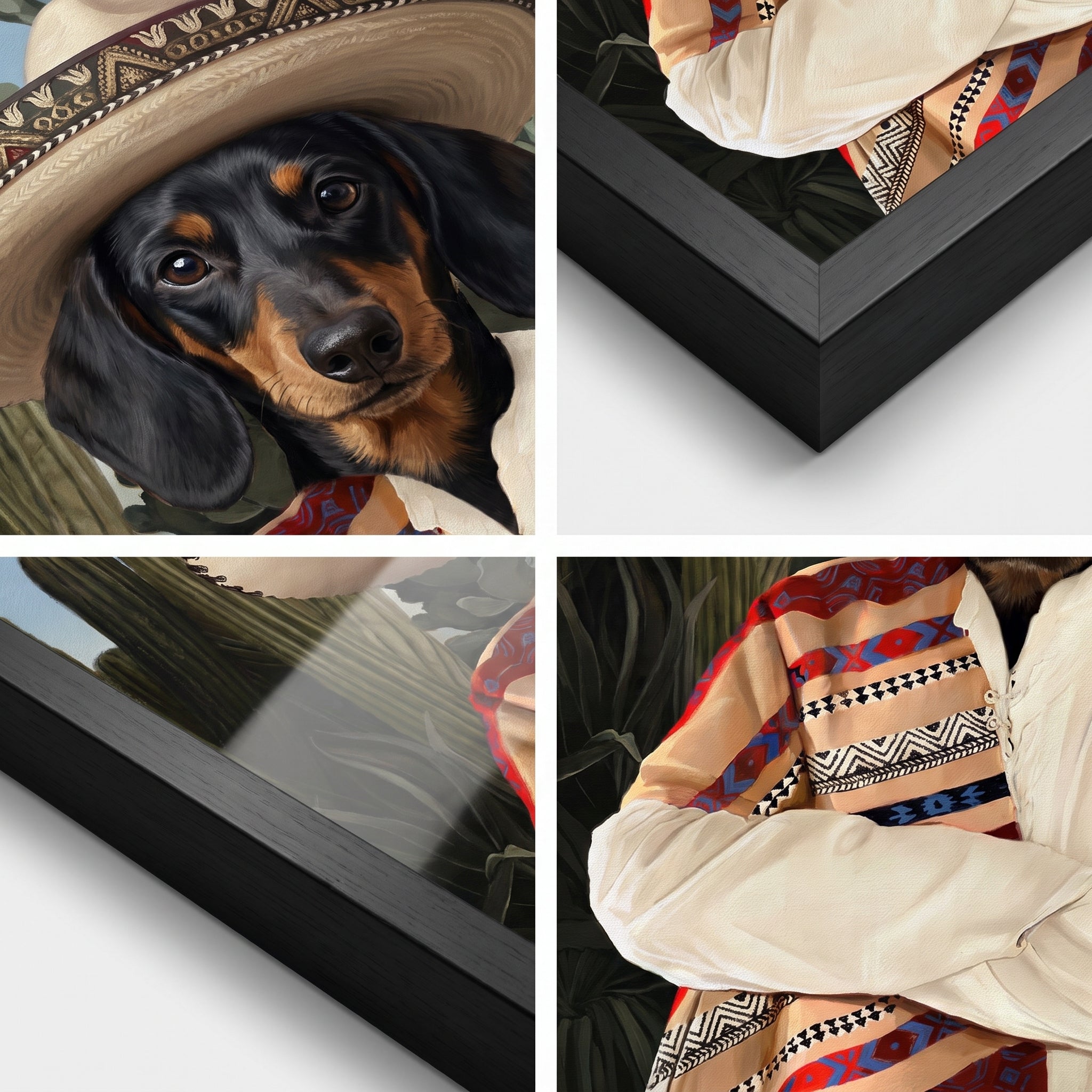 Close-up details of The Sombrero custom pet poster