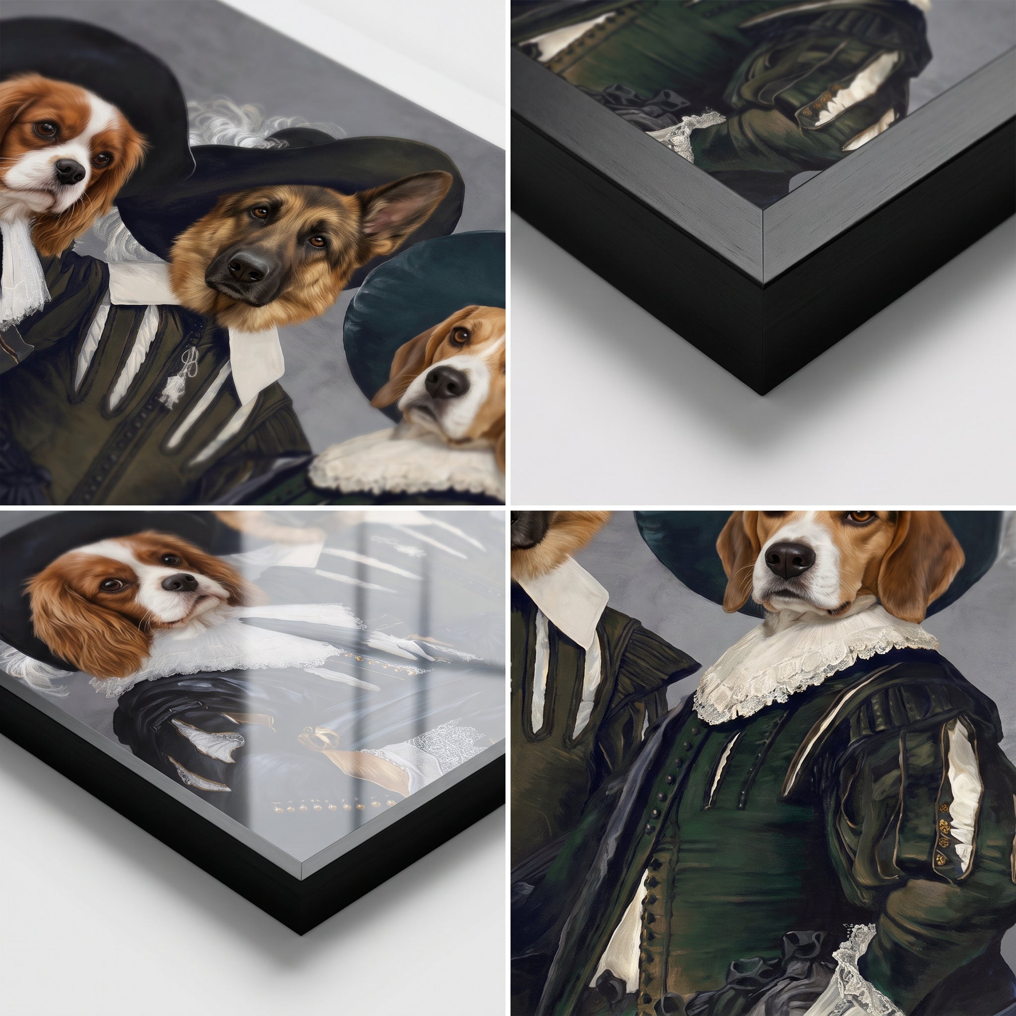 Close-up details of The Three Musketeers custom pet poster