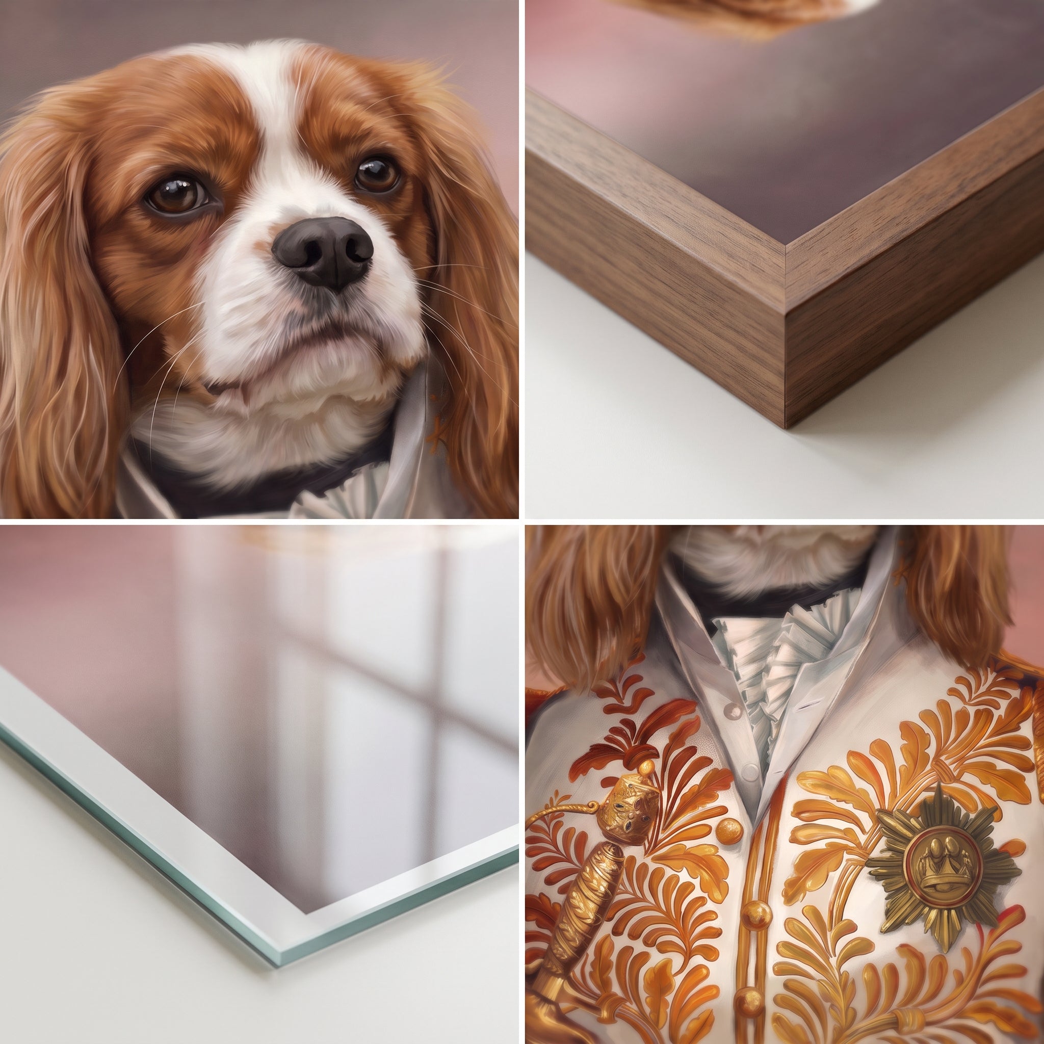 Close-up details of The White General custom pet poster
