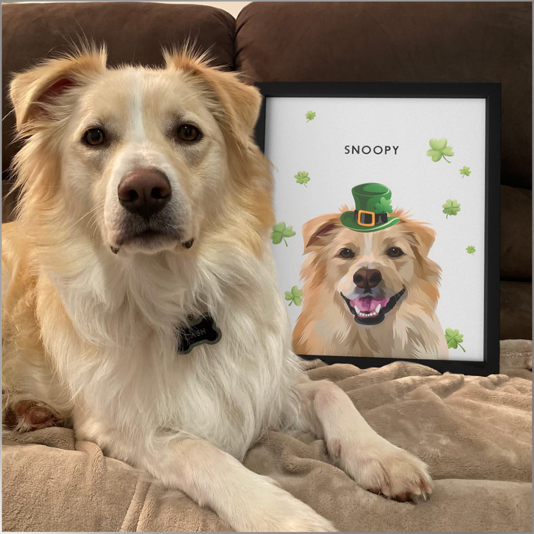 St Patrick's Day Pet Portrait - One Pet