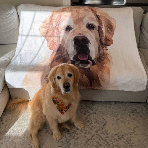 Modern Pet Face Blanket - One Pet