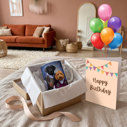 Black Labrador and goldendoodle with the Step Brothers custom mug: gift