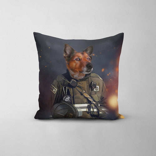 Crown and Paw - Throw Pillow The Firefighter - Custom Throw Pillow