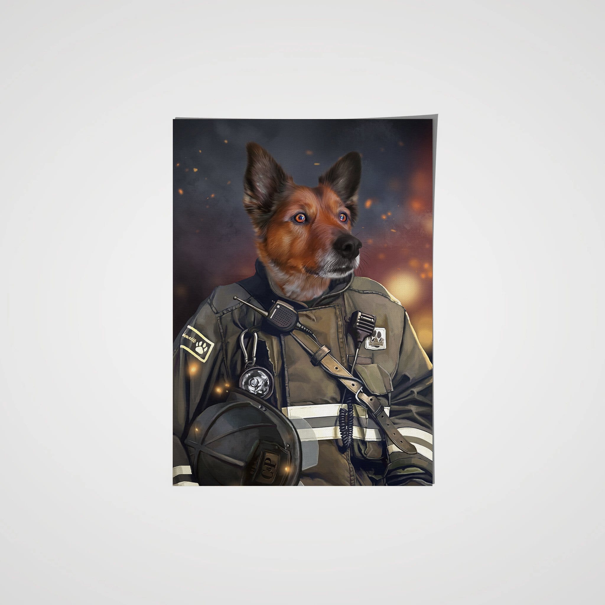 Crown and Paw - Poster The Firefighter - Custom Pet Poster