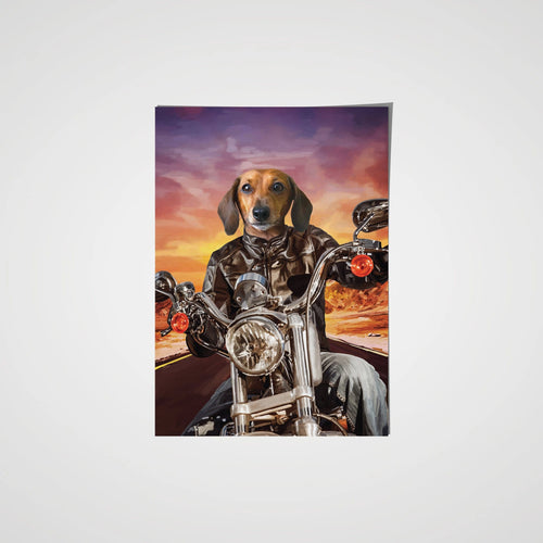 Crown and Paw - Poster The Biker - Custom Pet Poster