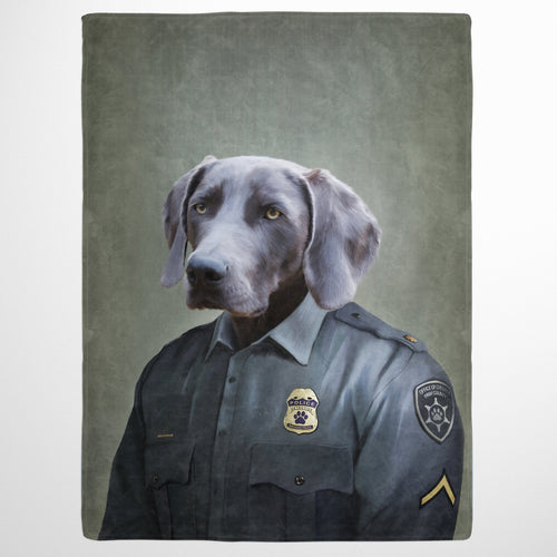 Crown and Paw - Blanket The Male Police Officer - Custom Pet Blanket