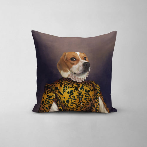 Crown and Paw - Throw Pillow The Golden Queen - Custom Throw Pillow
