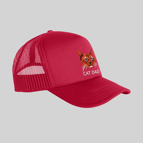 Crown and Paw - Hat Custom Pet Face Foam Trucker Hat Red / Full Color