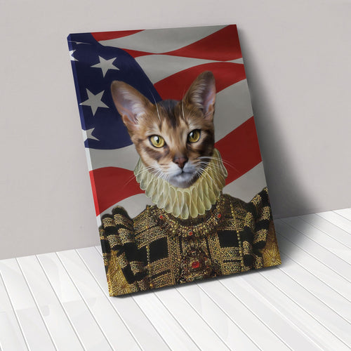 Crown and Paw - Canvas The Dame - USA Flag Edition - Custom Pet Canvas