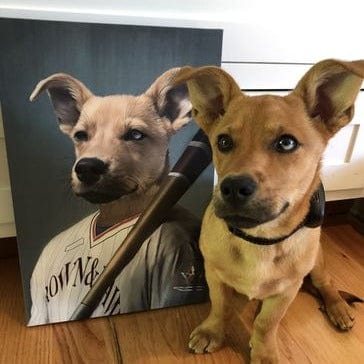 Crown and Paw - Canvas The Baseball Player - Custom Pet Canvas