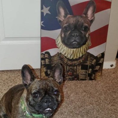 Crown and Paw - Canvas The Dame - USA Flag Edition - Custom Pet Canvas