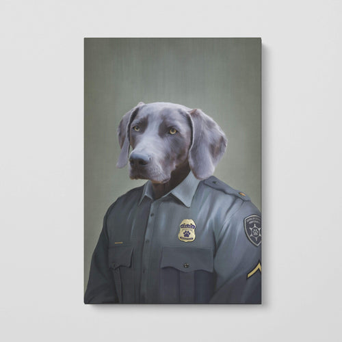 Crown and Paw - Canvas The Male Police Officer - Custom Pet Canvas