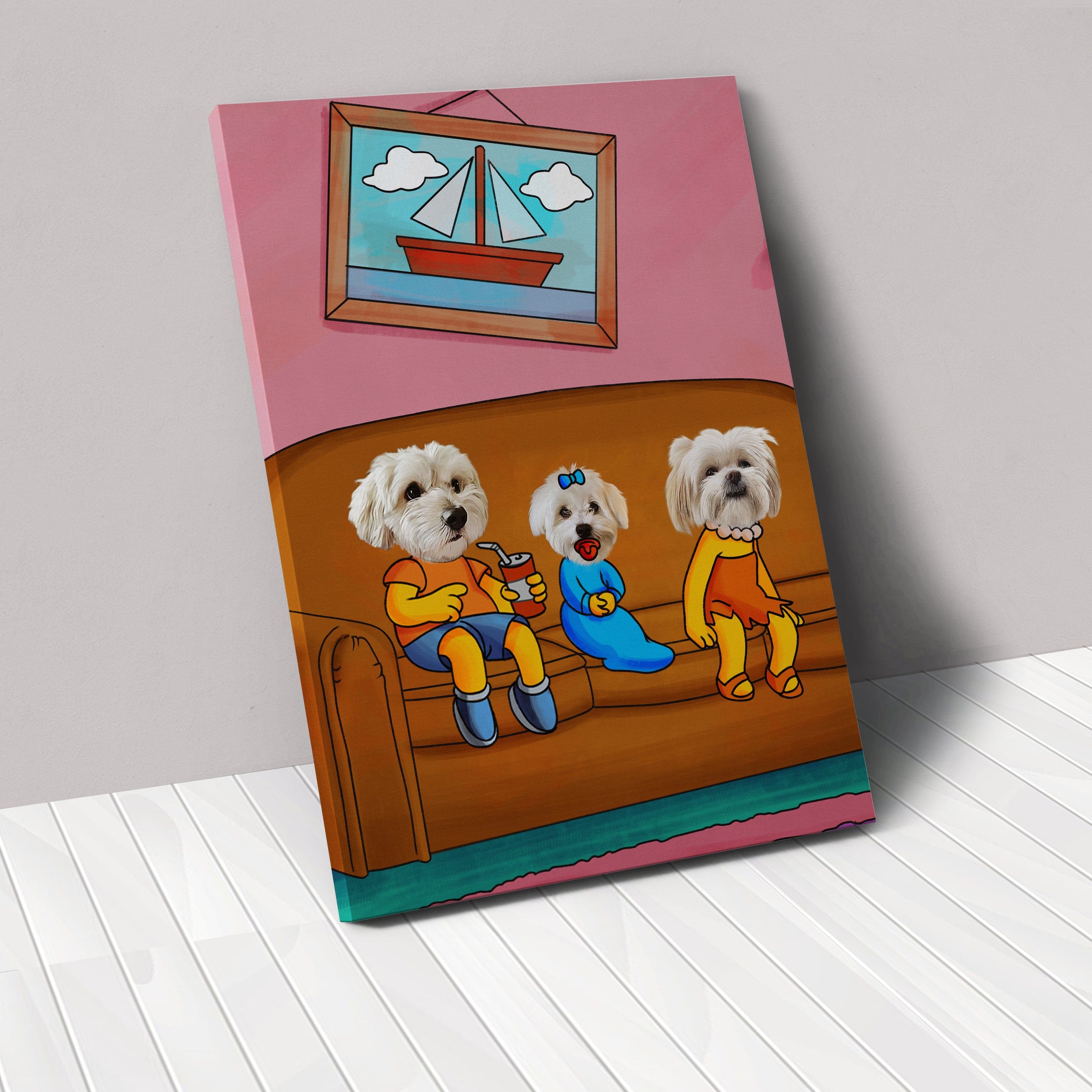 Crown and Paw - Canvas The Yellow Three - Custom Pet Canvas
