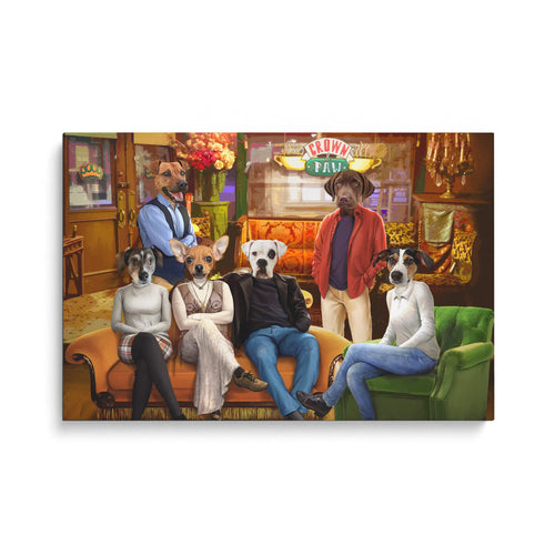 Crown and Paw - Canvas Six Coffee House Friends - Custom Pet Canvas