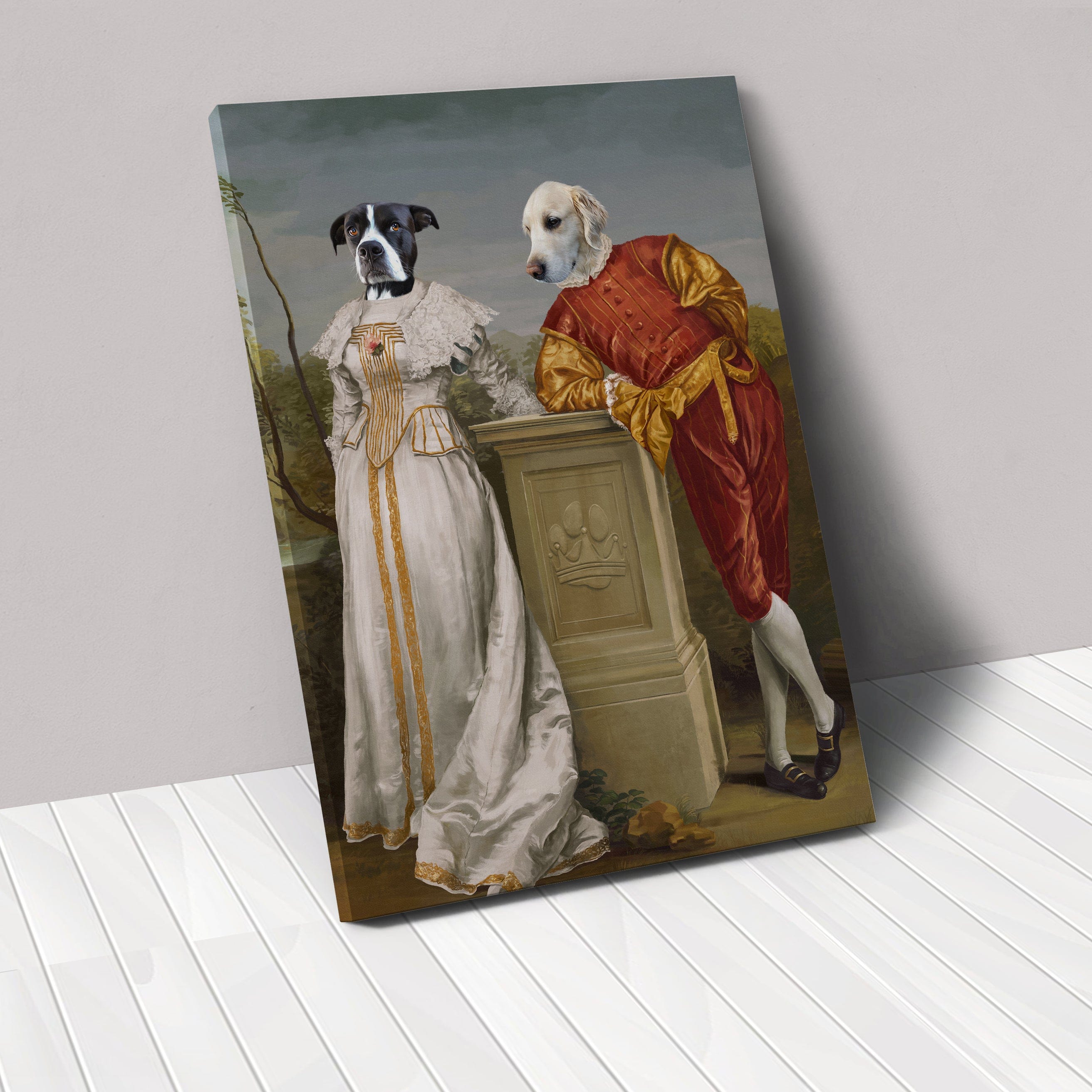 Crown and Paw - Canvas The Courtly Couple - Custom Pet Canvas