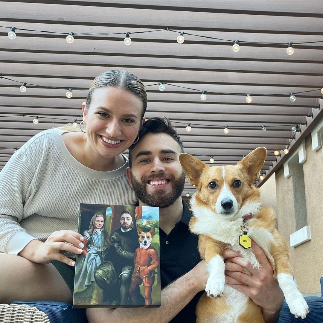 Crown and Paw - Canvas The Family of Three - Custom Pet Canvas